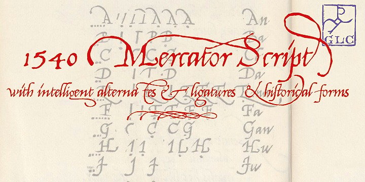 Ejemplo de fuente 1540 Mercator Script #1